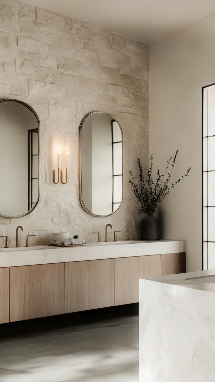 organic elements meet timeless style in this beautiful en-suite 🤍

#LTKHome #LTKSaleAlert