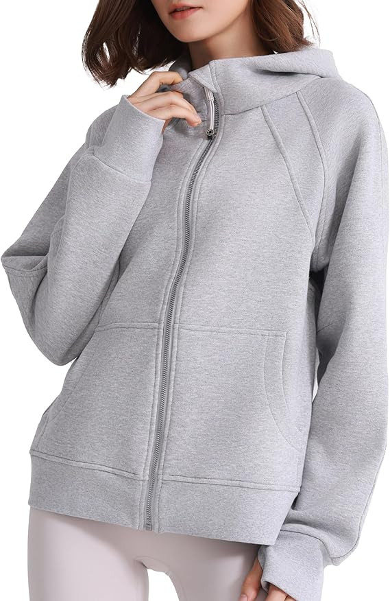 ISEEGZ Womens Fleece Lined Full Zip Up Hoodies Cotton Winter Zipper Sweatshirts Jackets for Women... | Amazon (US)