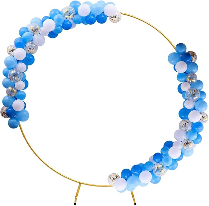 7.2Ft Round Backdrop Stand, Circle Backdrop Stand, Golden Metal Round Balloon Arch Frame Kit for ... | Amazon (US)