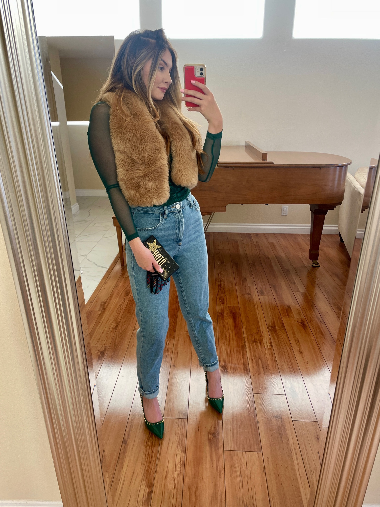 Easy winter jeans outfit! Crystal heels are an Amazon find! They’re so much fun. Linked some affordable faux fur and cute mom jeans! 🤎

#LTKSeasonal #LTKstyletip #LTKfit
