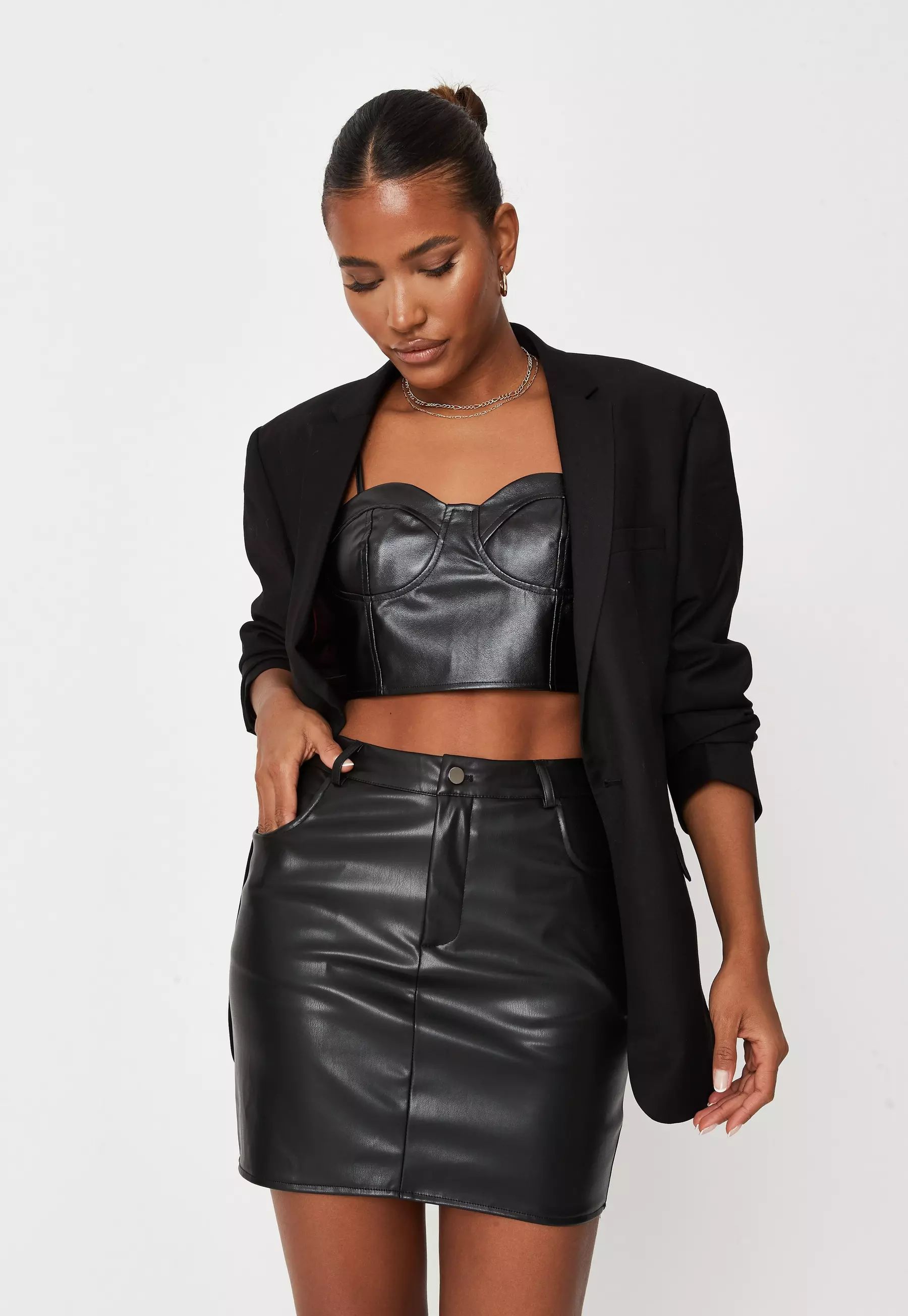 Black Faux Leather Mini Skirt | Missguided (US & CA)