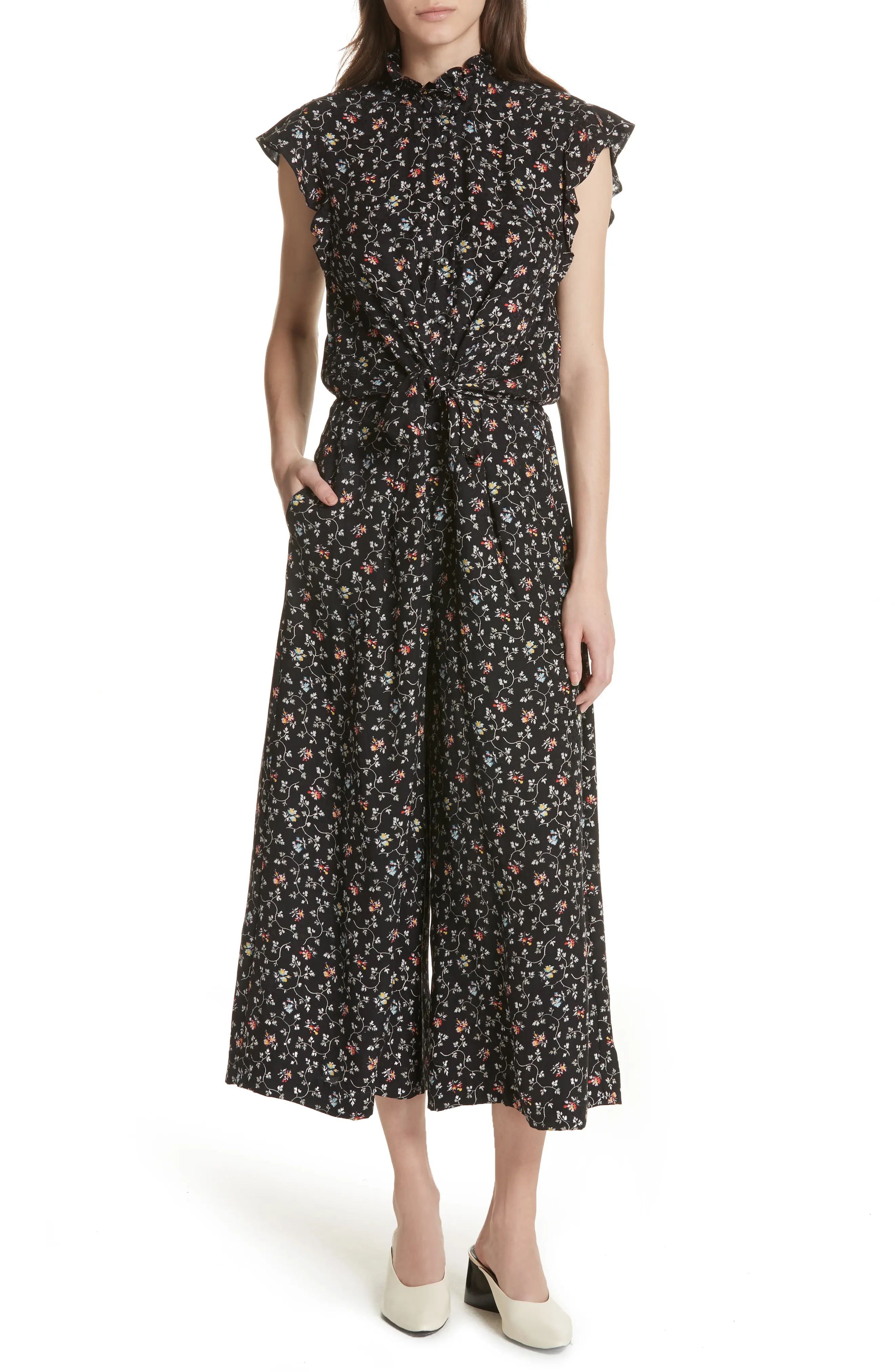 Floral Vine Silk Jumpsuit | Nordstrom