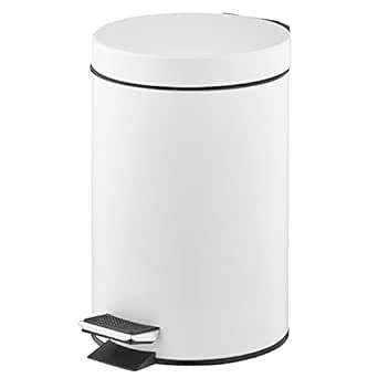 mDesign Extra Small Modern 3-Liter/.7 Gallon Round Metal Lidded Step Trash Can, Compact Garbage B... | Amazon (US)