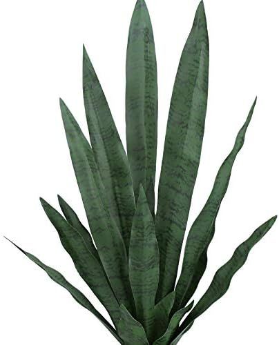 Summer Flower 23" Snake Plant Artificial Leaves Set, 21pcs Faux Sansevieria Plant Leaf ,Tall Fake Sn | Amazon (US)