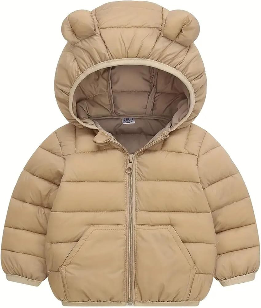Toddler Winter Coats Puffer Padded Jacket Baby Boys Girls Bear Hoods Down Jacket Light Weight Inf... | Amazon (US)