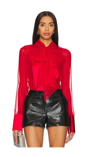 Suri Silk Blouse in Red | Revolve Clothing (Global)