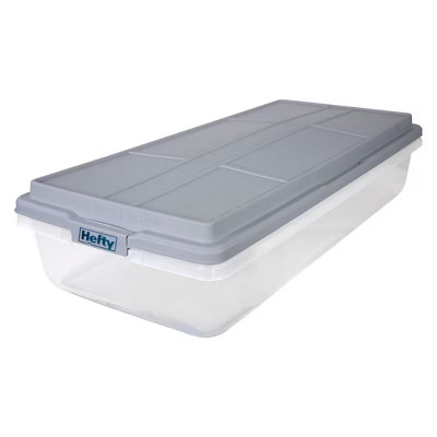 Hefty 63qt Hi-Rise Underbed Clear Storage Box | Target