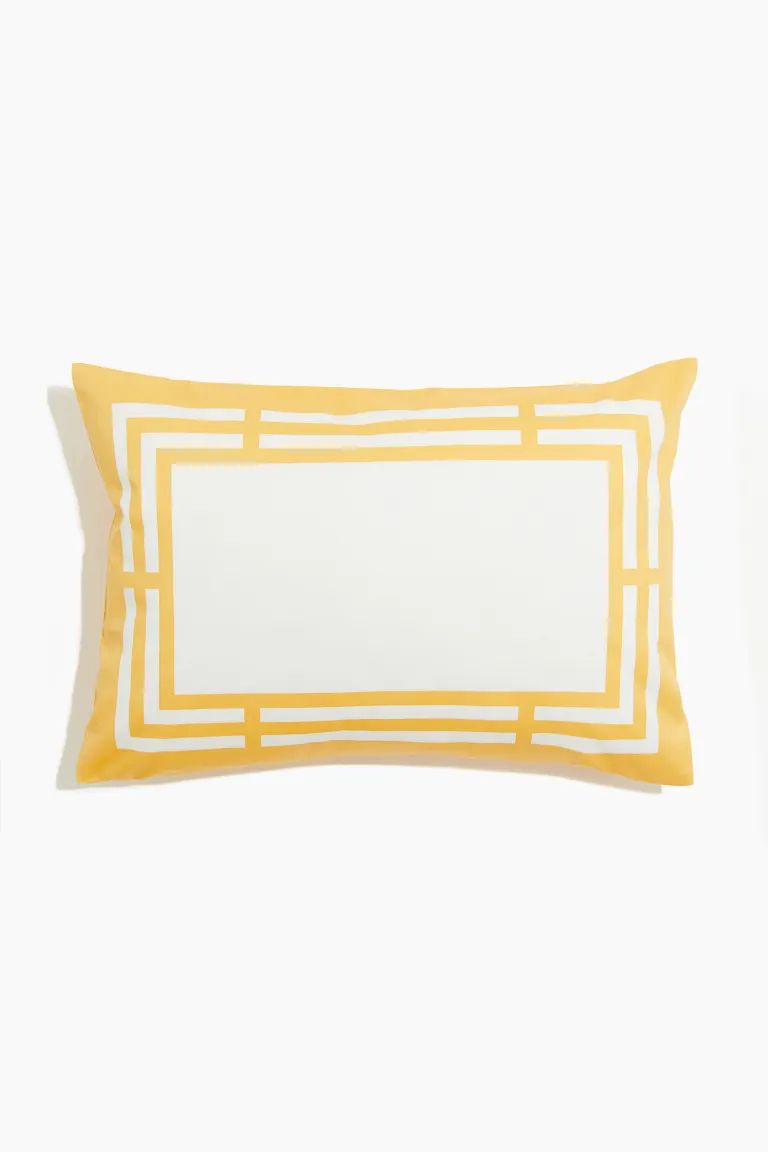 Cotton Satin Cushion Cover - Yellow/white - Home All | H&M US | H&M (US + CA)