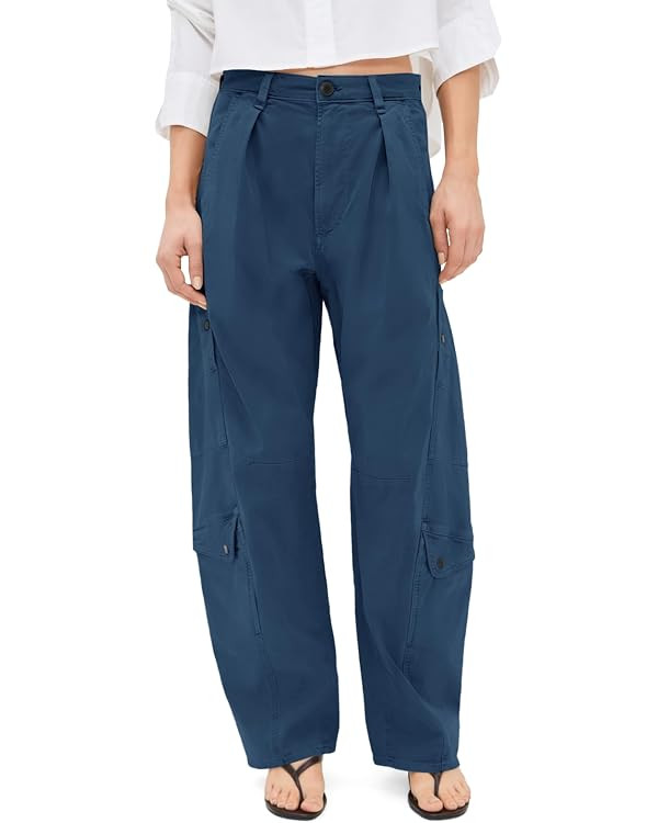 Aoysky High Waisted Barrel Pants for Women Casual Wide Leg Baggy Cargo Pants 100% Cotton Utility ... | Amazon (US)