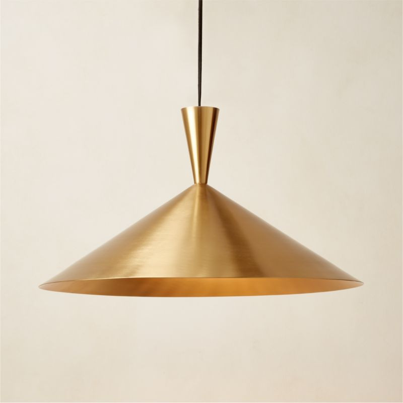 Exposior Polished Brass Pendant Light Model 018 16.75" by Paul McCobb + Reviews | CB2 | CB2