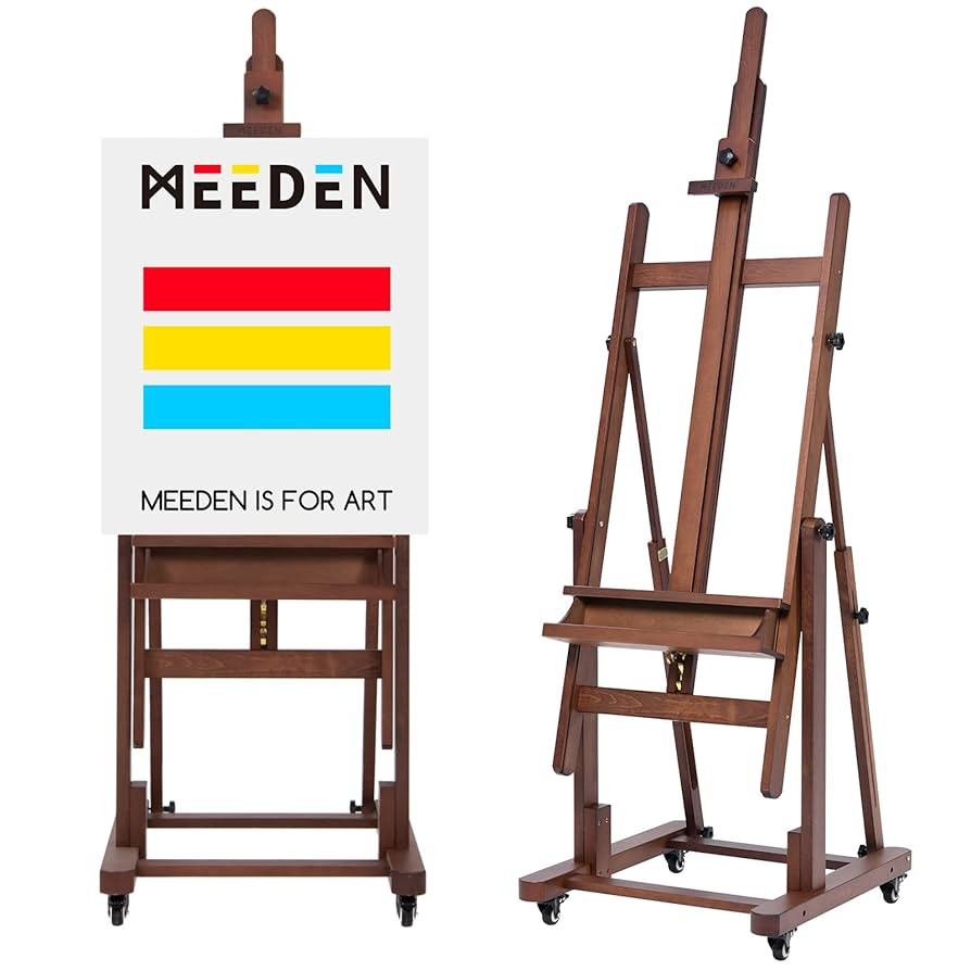 MEEDEN Extra Large H-Frame Studio Easel - Solid Beech Wooden Artist Professional Heavy-Duty Easel... | Amazon (US)