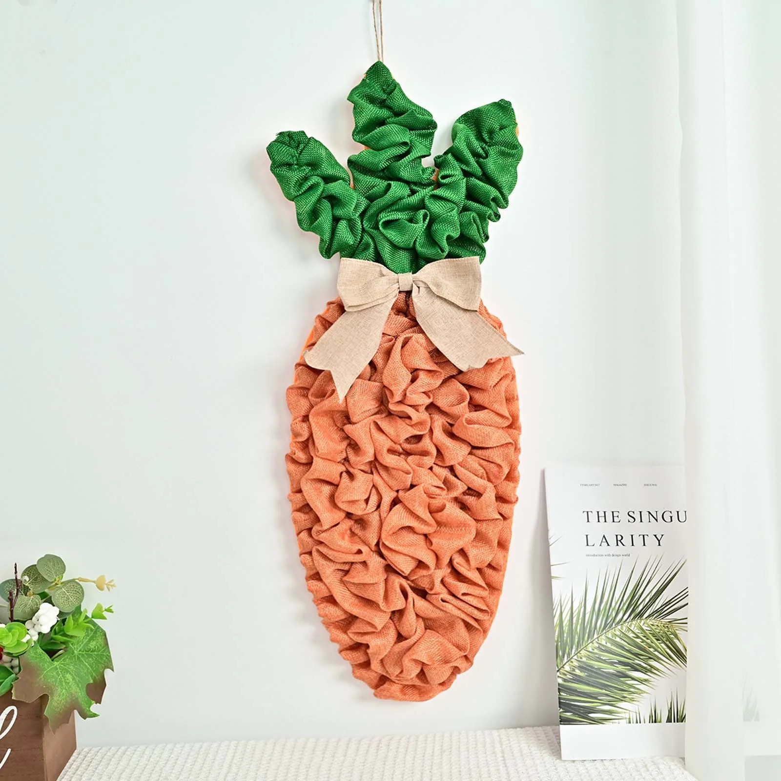 SDJMa Easter Wreath for Front Door, Large Easter Carrot Wreath with Burlap Bow, Rustic Farmhouse ... | Walmart (US)