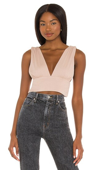 Victoria Ruched Top in Nude | Revolve Clothing (Global)