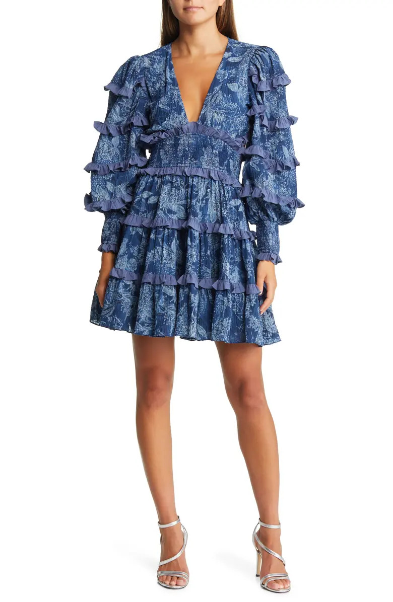 Alvernia Ruffle Long Sleeve Minidress | Nordstrom