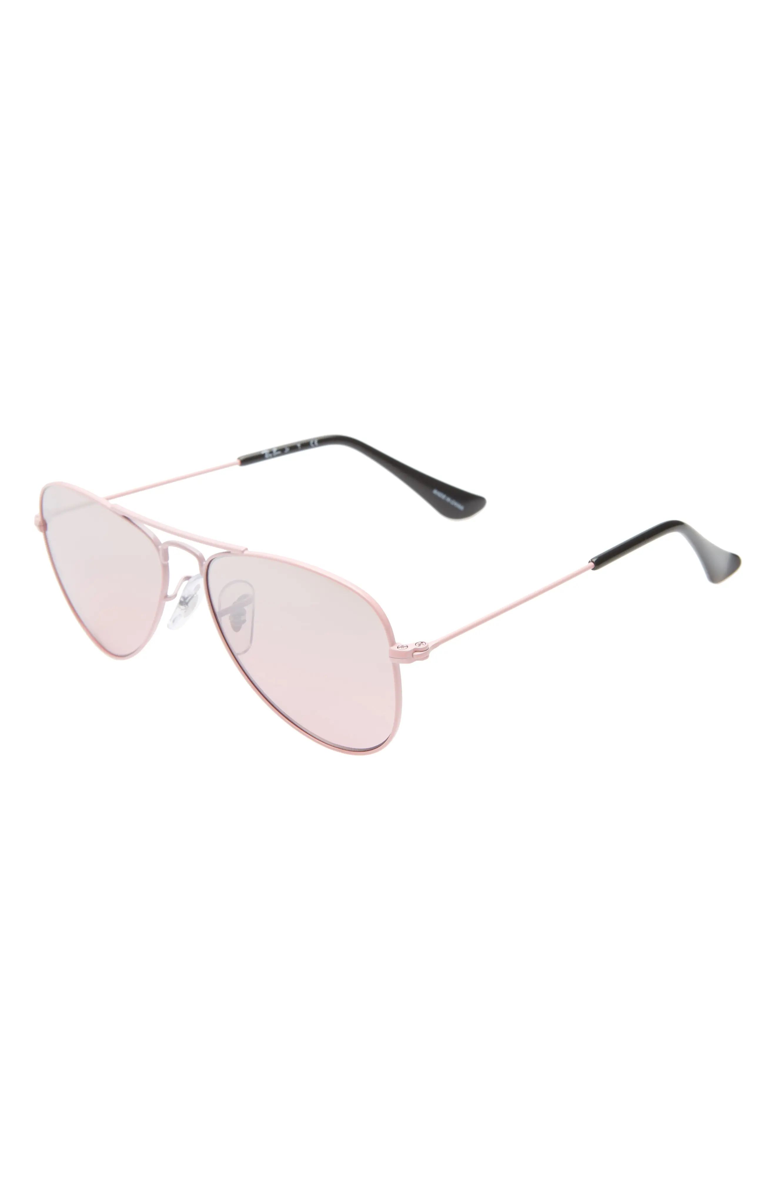 Ray-Ban Junior 50mm Tinted Aviator Sunglasses - Pink/ Pink Gradient Mirror | Nordstrom