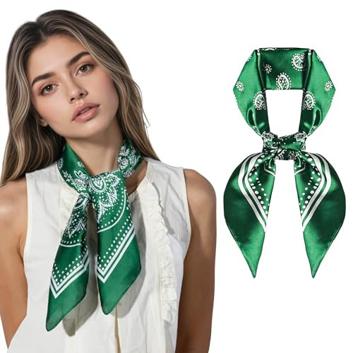 Green Scarf Silk Scarf for Women Satin Head Hair Bag Purse Handbags Festival Outfits | Amazon (US)