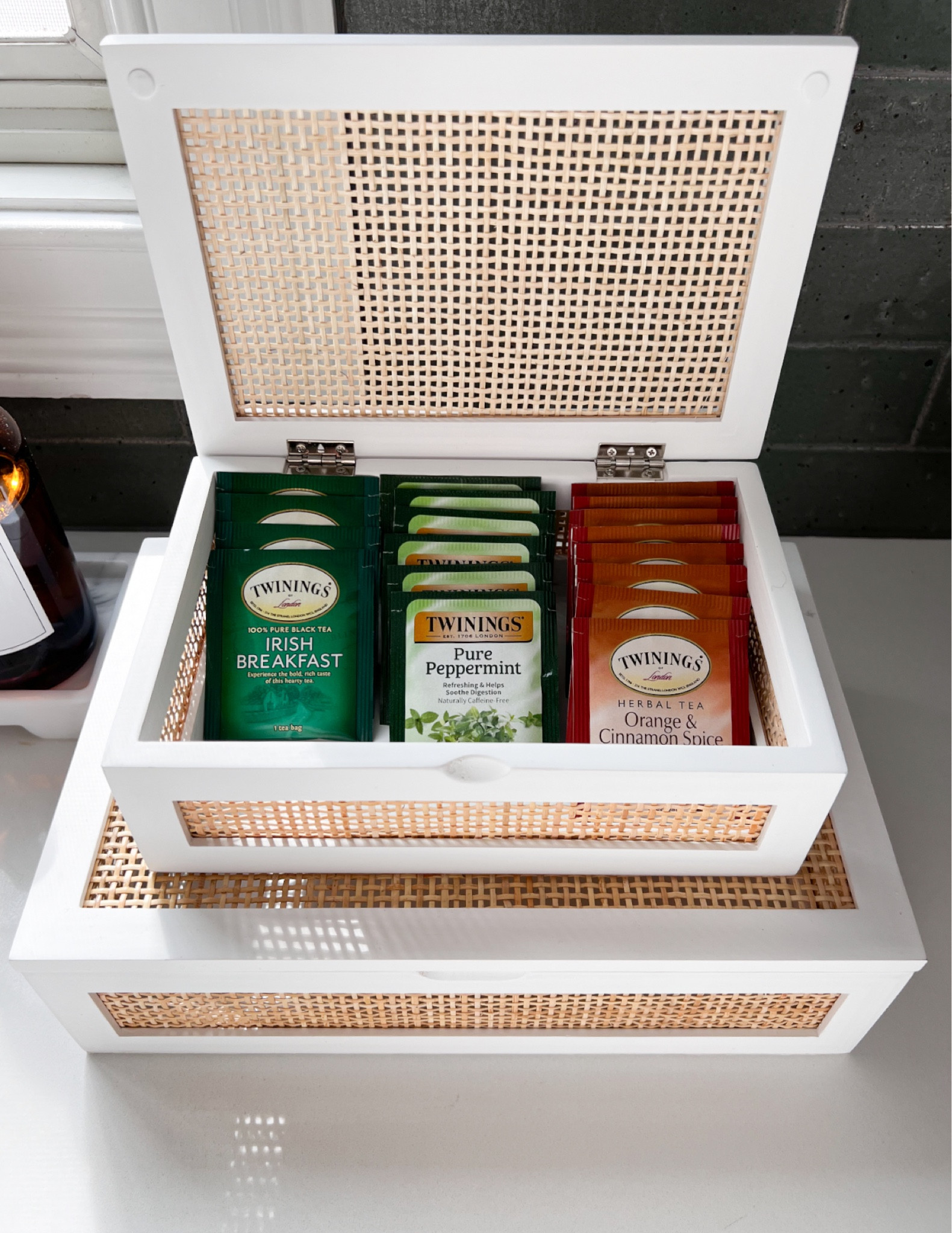 Love these cane boxes for storing tea in our kitchen! 

#LTKhome #LTKstyletip #LTKfindsunder50