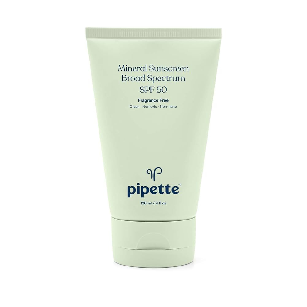 Pipette Mineral Sunscreen - SPF 50 Broad Spectrum Baby Sunblock with Non-Nano Zinc, UVB/UVA Non-T... | Amazon (US)