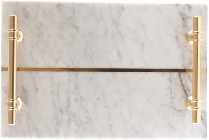 StonePlus Natural Luxury Marble Tray, Bathroom Vanity Tray, Cosmetics Jewellery Perfume Tray with... | Amazon (US)