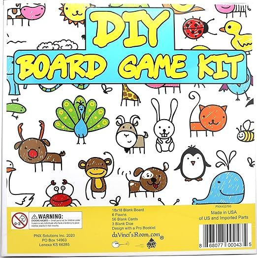 DIY Board Game Kit with Game Design Manual Plus Game Pieces, Board, Box, Cards and Dice | Amazon (US)