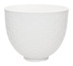 5 Quart White Mermaid Lace Ceramic Bowl | KitchenAid