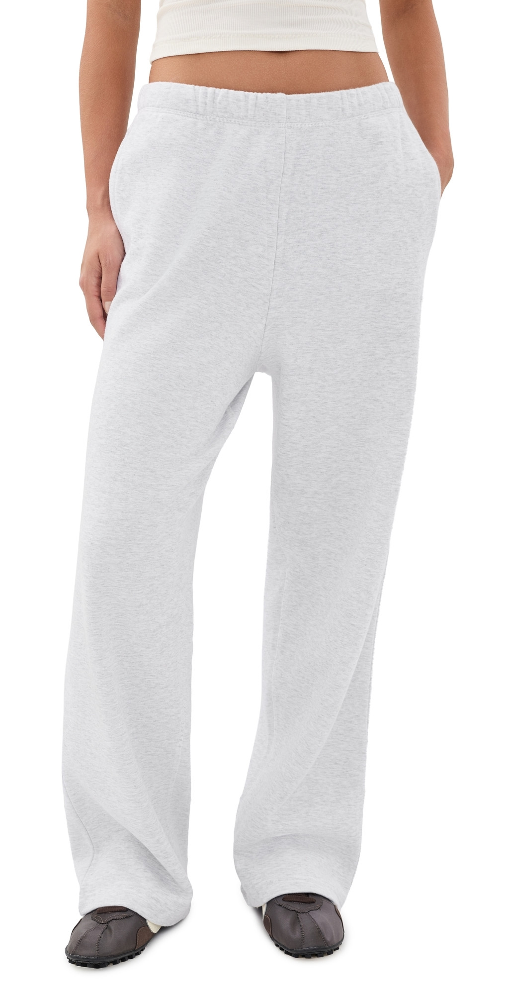 SKIMS Classic Straight Leg Pants Light Heather Grey S | Shopbop