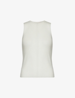 Sleeveless ribbed stretch-woven blend top | Selfridges
