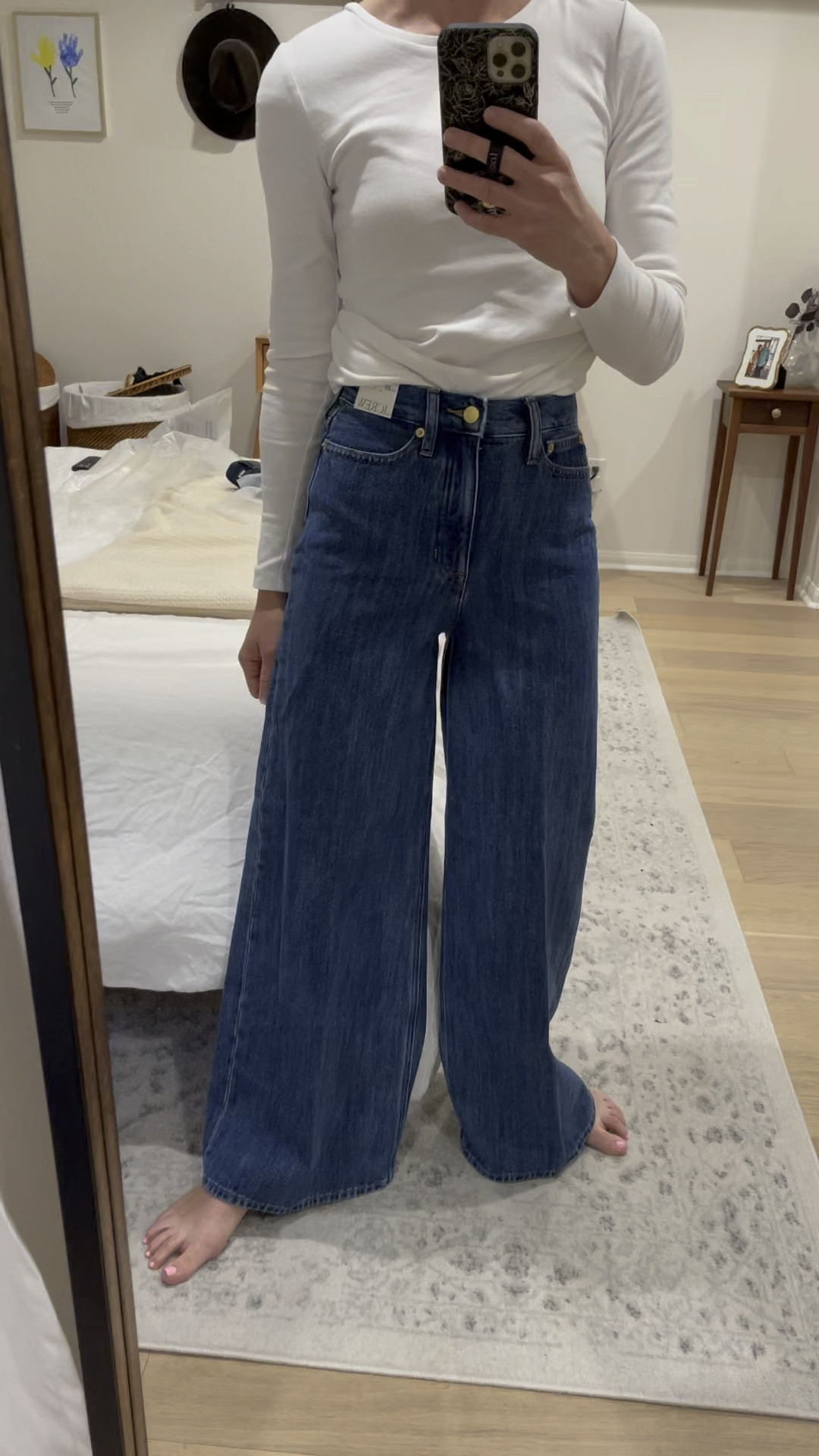 High-rise wide leg jeans 👖 ON SALE! They’re a light-weight denim and run TTS, wearing a 25. 

#LTKsalealert