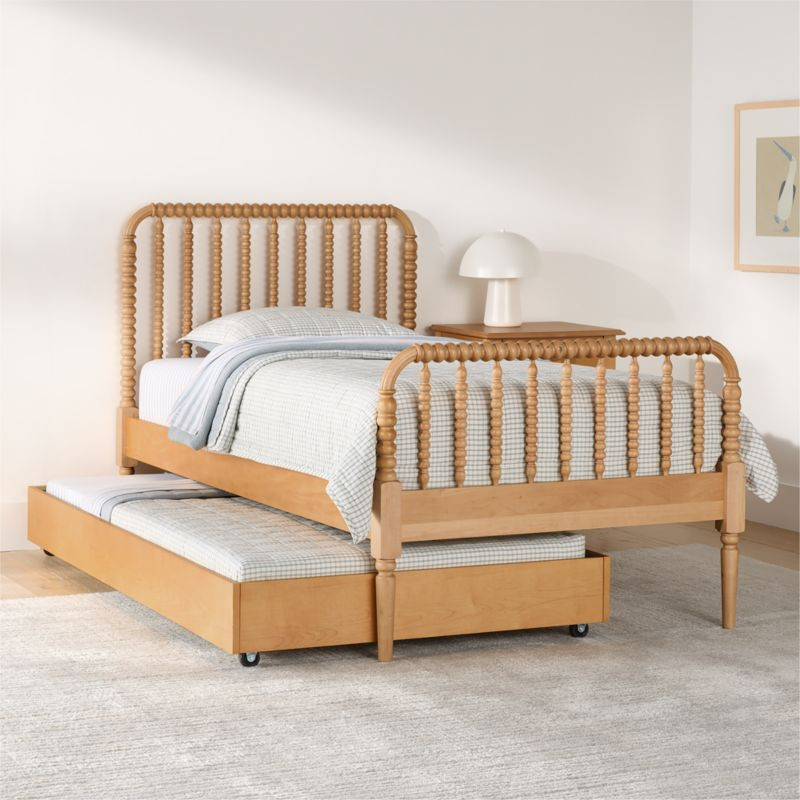 Jenny Lind Maple Wood Spindle Kids Twin Bed with Trundle | Crate & Barrel