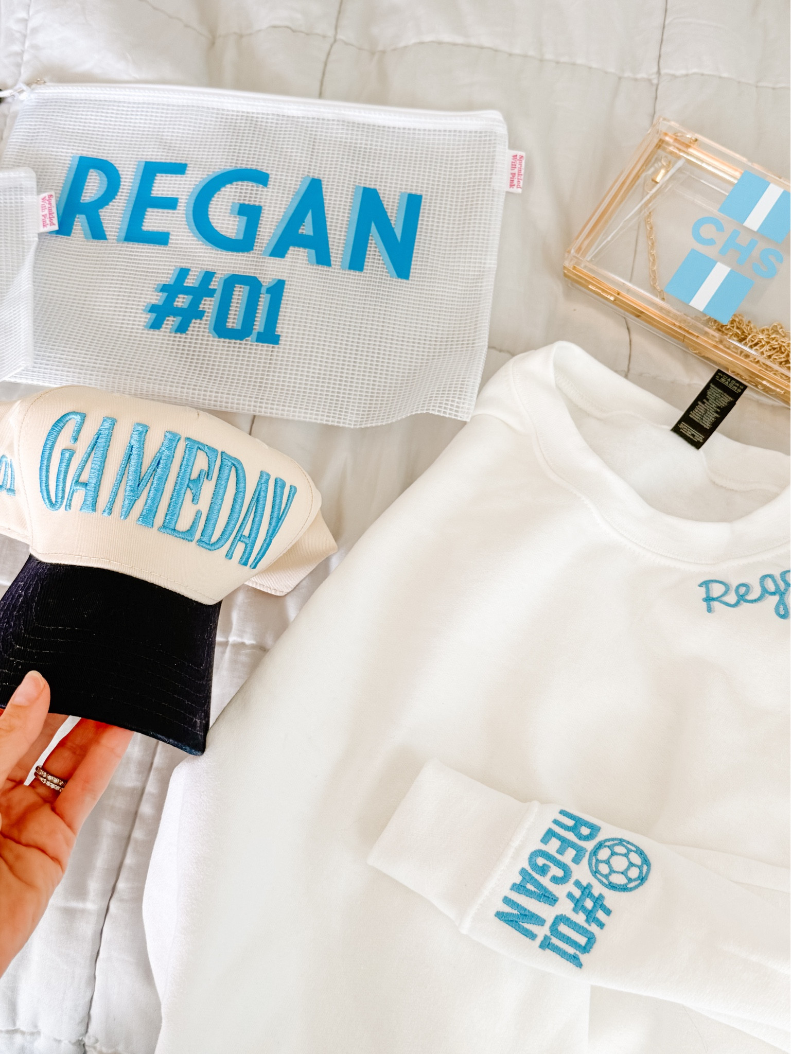 Sprinkled With Pink just launched their game day collection and I’m obsessed 🤍 Love how everything can be personalized and at great prices 👏 This clear bag is perfect for games and concerts! Not pictured but linked: the water bottle I’ve used almost daily for 2 years (still love it) and it’s on sale!

#LTKSeasonal