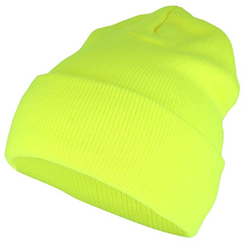 Armycrew High Visibility Neon Color Cuff Long Winter Beanie Hat - Yellow | Amazon (US)
