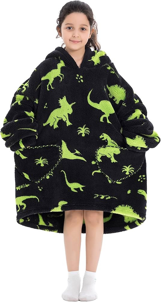 papasgix Oversized Hoodie Blanket Kids Fleece Sherpa Sweatshirts Wearable Blanket with Pocket for... | Amazon (CA)