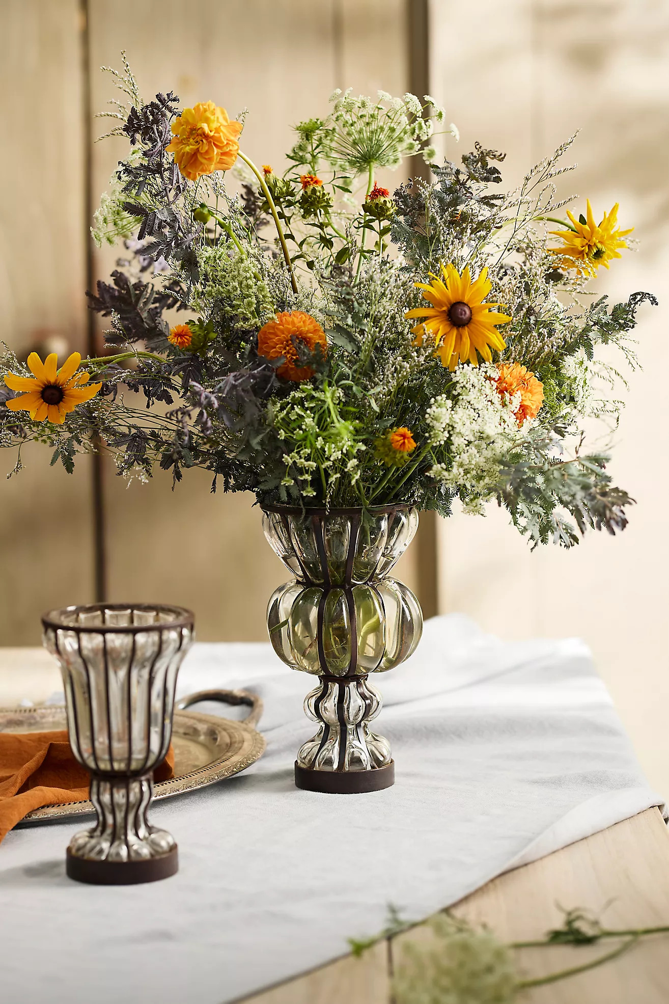 Striped Iron + Glass Vase | Terrain