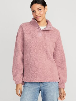 Step-Hem Sherpa Pullover for Women | Old Navy (US)