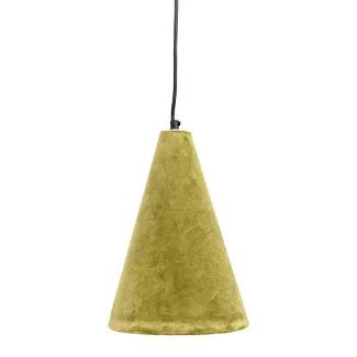 6" Cord Cone Shaped Cotton Velvet Pendant Ceiling Light with Handmade Paper Lining Olive Green - ... | Target