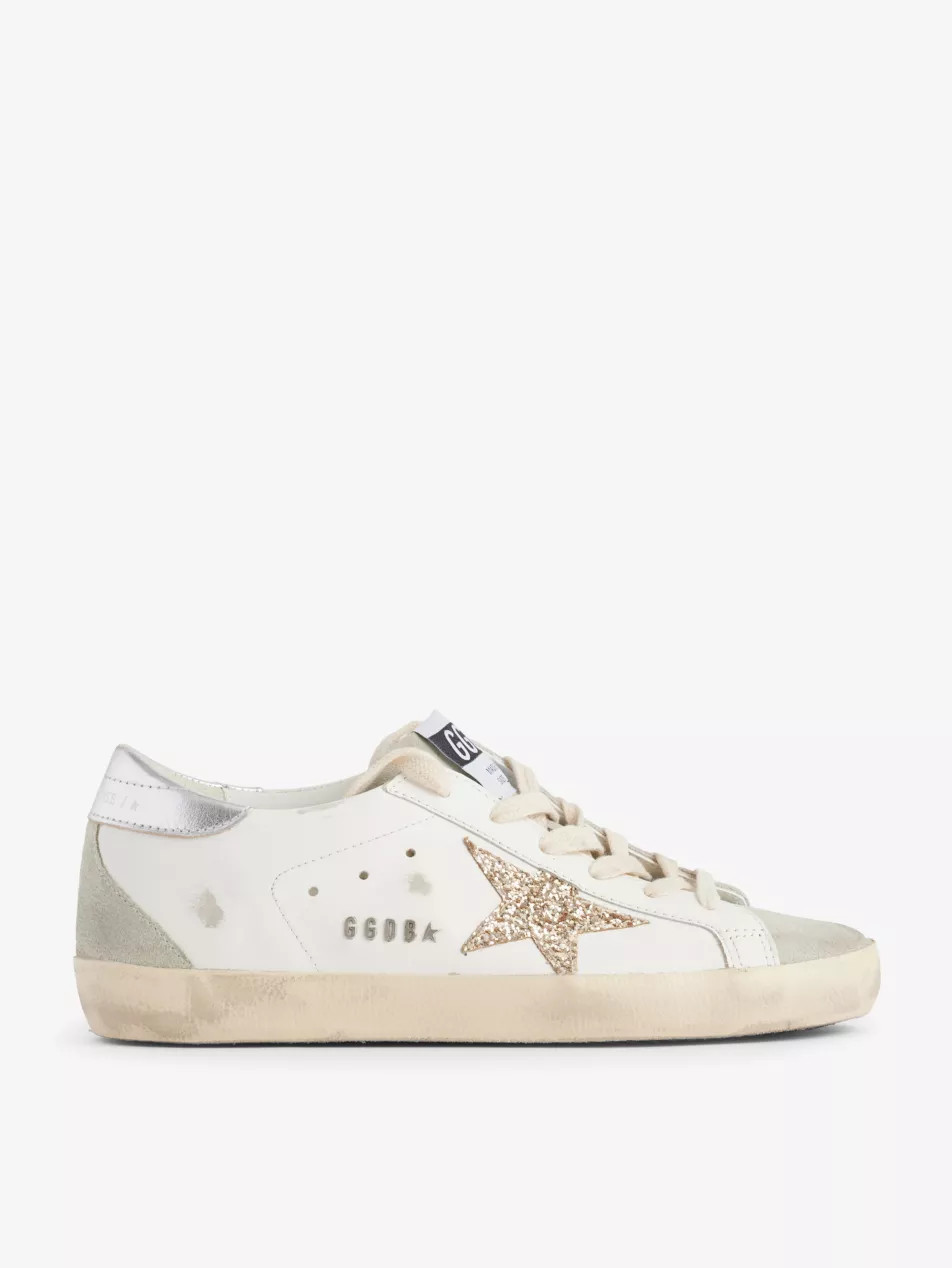 Superstar 10417 star-applique low-top leather trainers | Selfridges