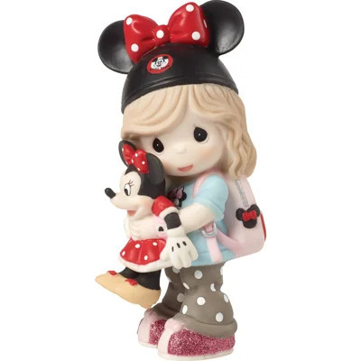Precious Moments Disney Dreamer Girl Fan Wearing Mouse Ears Figurine 4.8 Inch