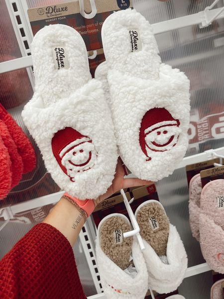 Smiley face Santa Sherpa slippers! 

#LTKHoliday #LTKSeasonal #LTKshoecrush