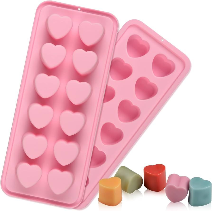 Fimary 2Pack Heart Ice Cube Tray, Heart Shaped Ice Cube Trays, Silicone Flexible Easy Release Ice... | Amazon (US)