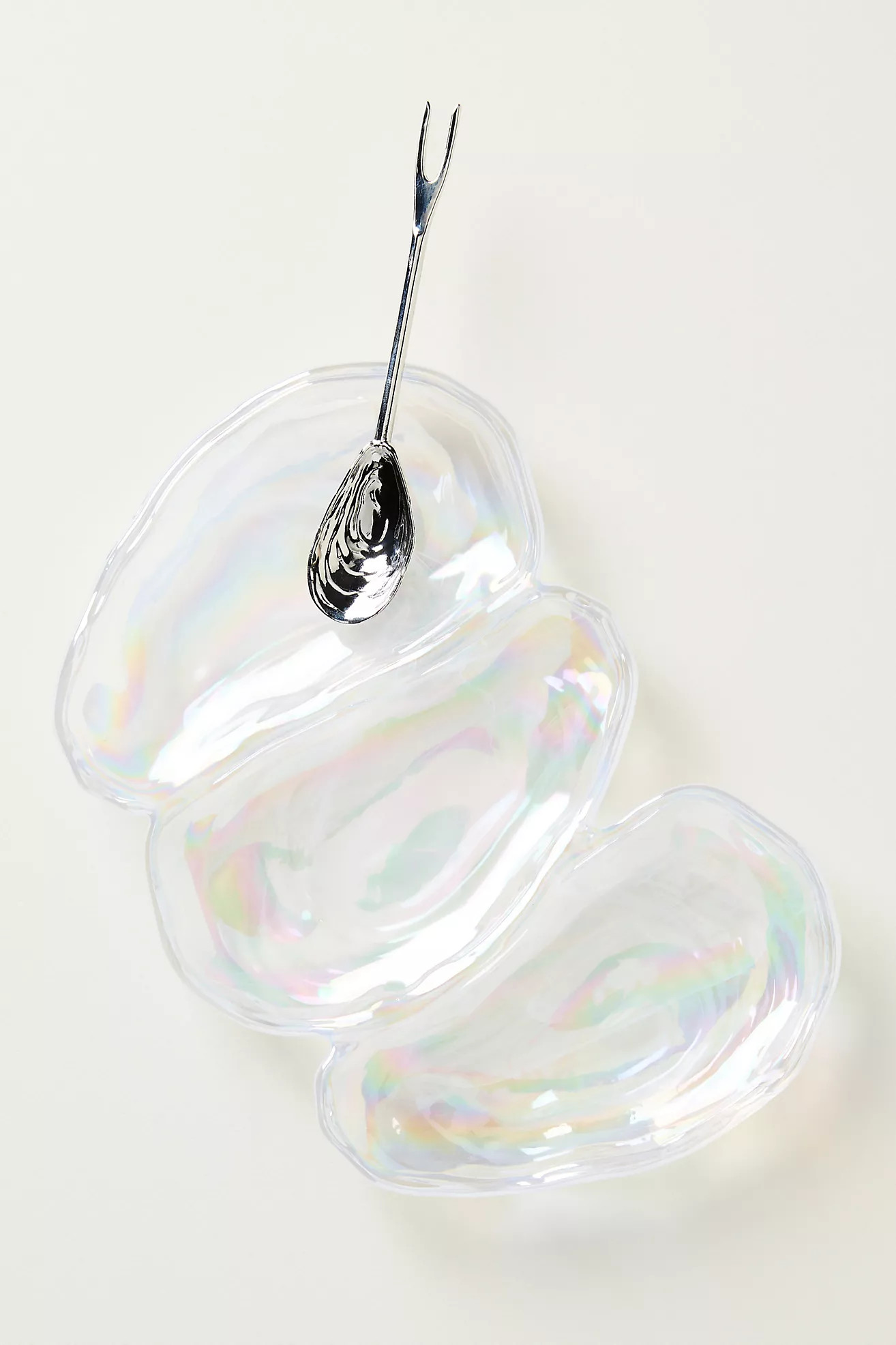 Glass Lustered Oyster Dish with Spoon | Anthropologie (US)