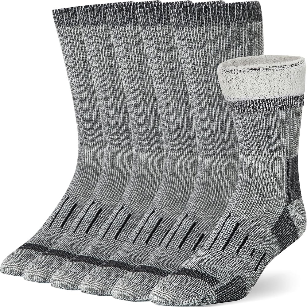 Buttons & Pleats Wool Socks for Men & Women Merino Thermal Warm Cozy Winter Boot Sock | Amazon (US)