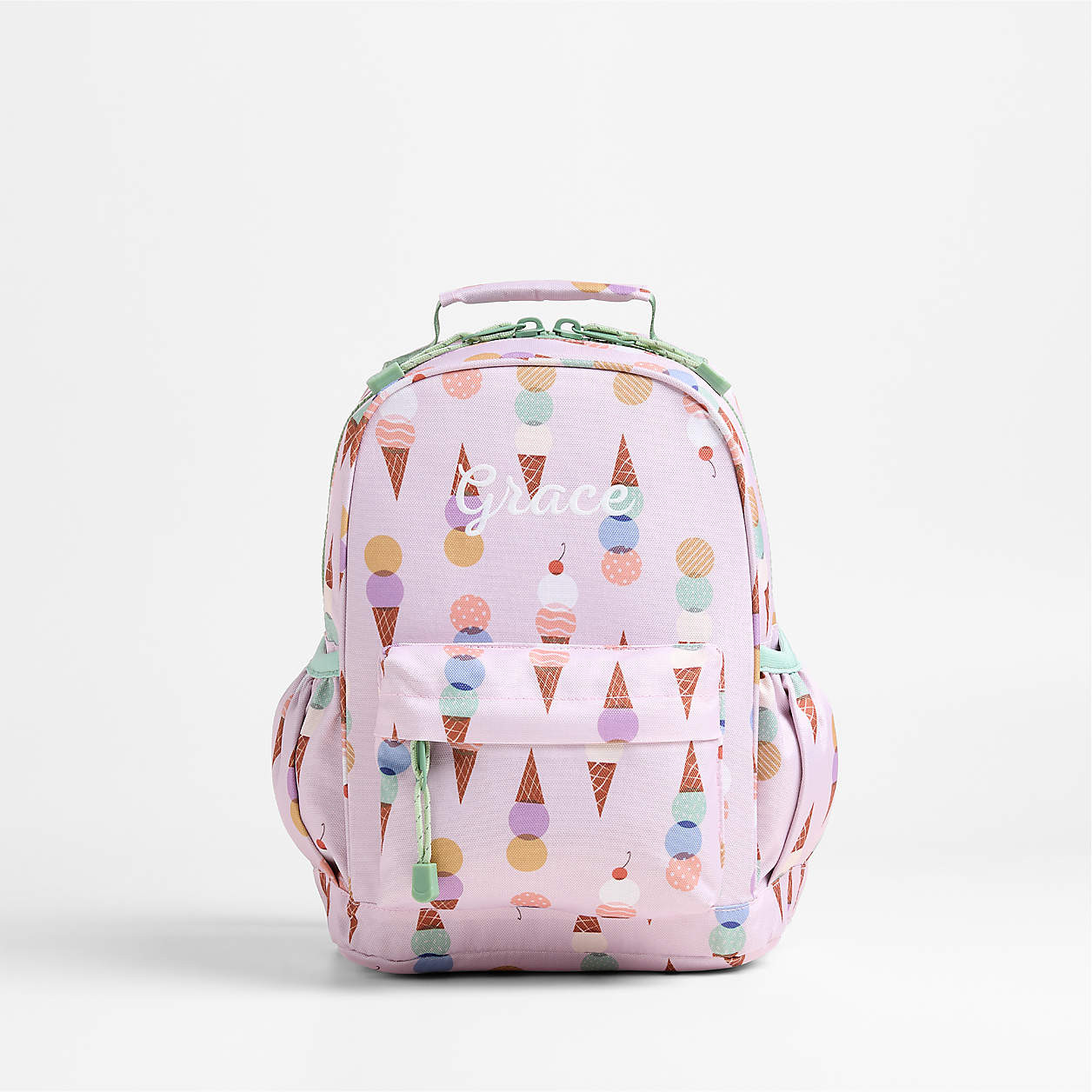 Green and Blue Colorblock Medium Kids Backpack with Side Pockets + Reviews | Crate & Kids | Crate & Barrel