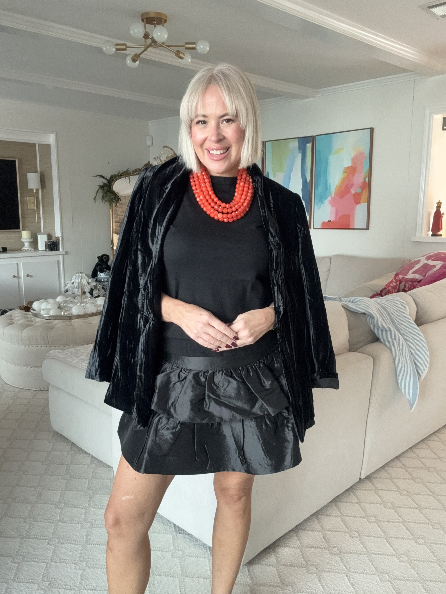 Mixing Chicos and Walmart for the perfect holiday cocktail party.
This Walmart black cocktail skirt is so stunningly
beautiful I can't wait to style it this holiday season.

women, trendy fall fashion, fall layering outfits, chic autumn looks, cozy layered styles, stylish fall essentials, women’s fall outfit ideas, trendy fall wardrobe

#LTKSeasonal #LTKStyleTip #LTKOver40
