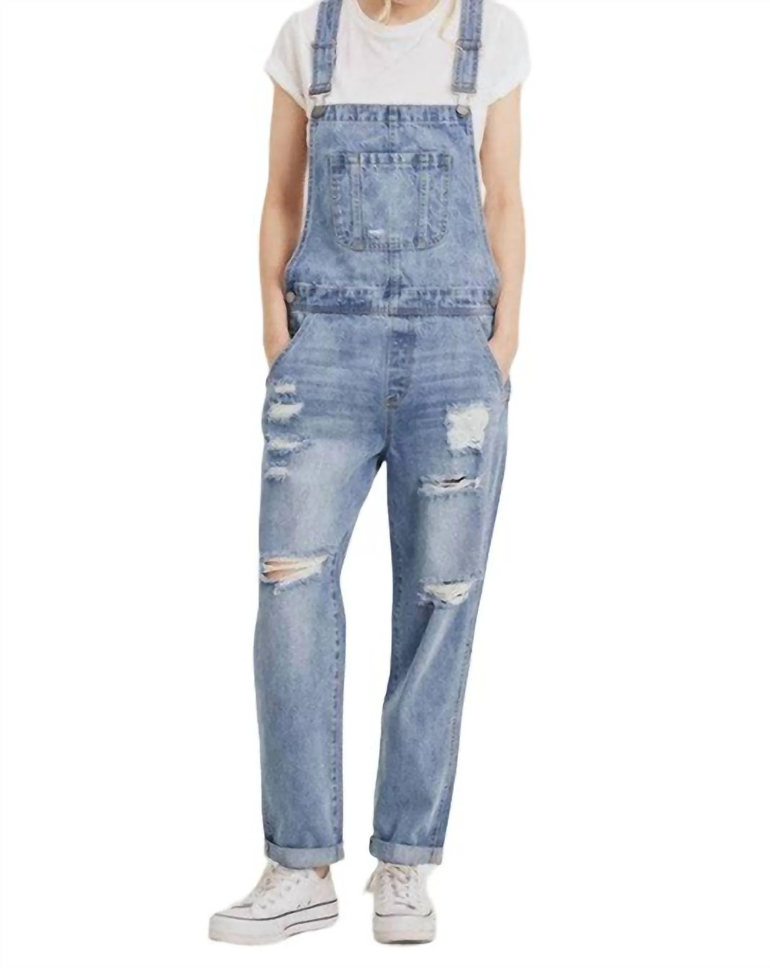 Classic Denim Overalls In Blue | Shop Simon