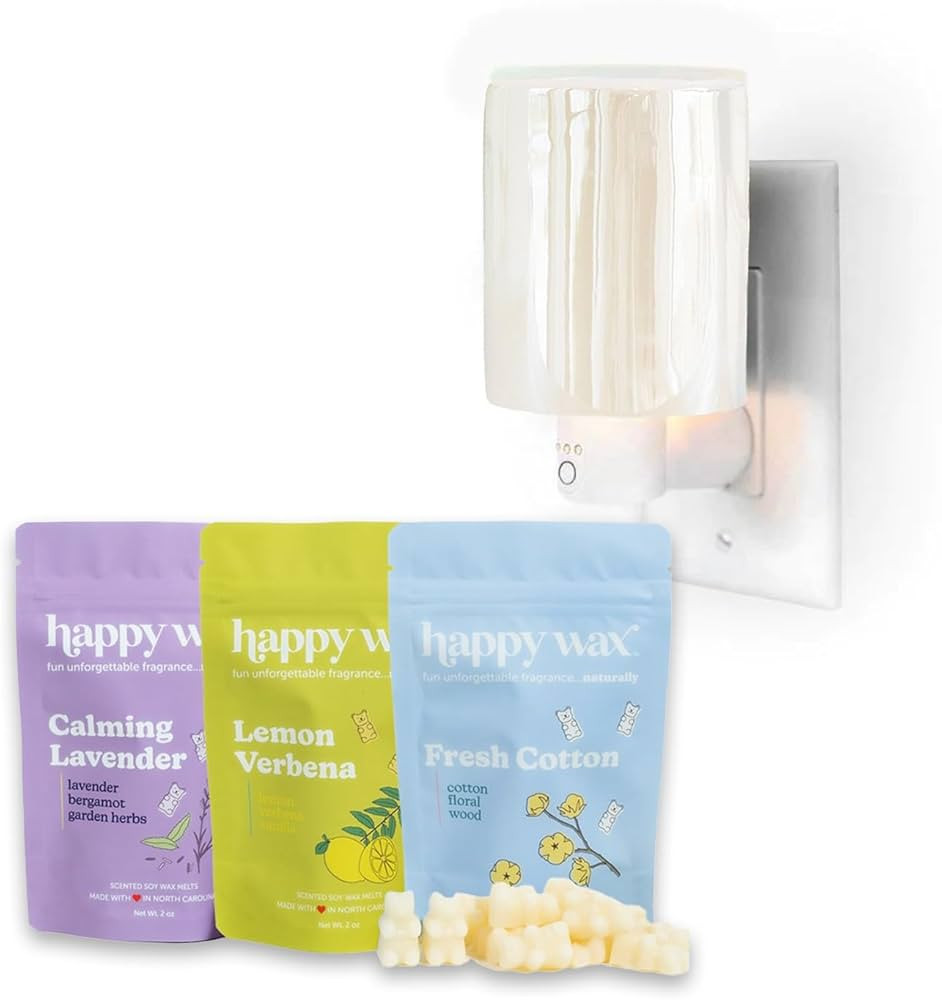 Happy Wax Opalescent (Iridescent Pink) Outlet Timer Warmer with 6 oz Fresh Mix Collection Scented... | Amazon (US)