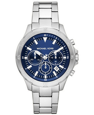 Men's Greyson Chronograph Silver-Tone Stainless Steel Watch 43mm | Macy's