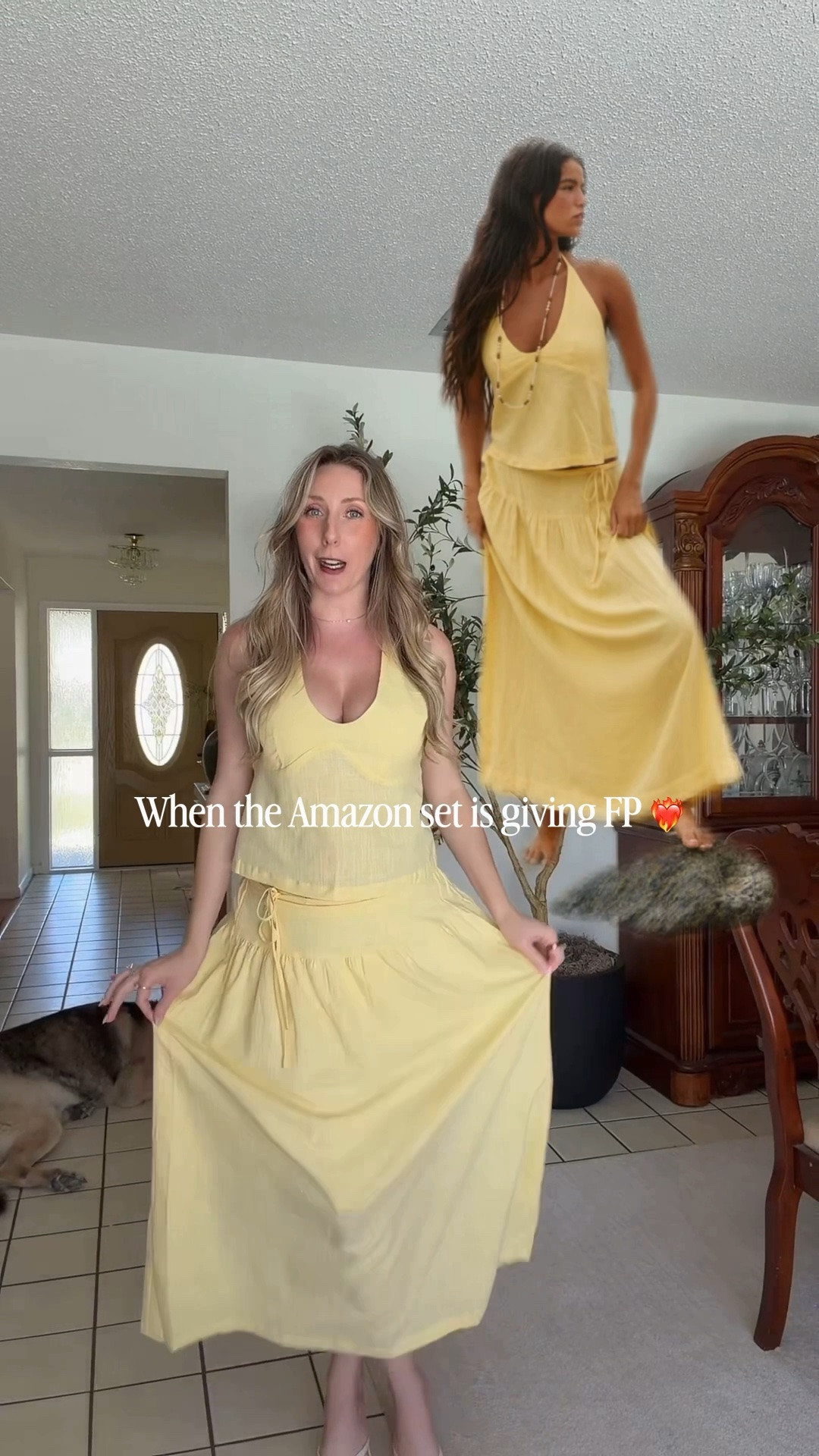 Amazon or free people two piece skirt set