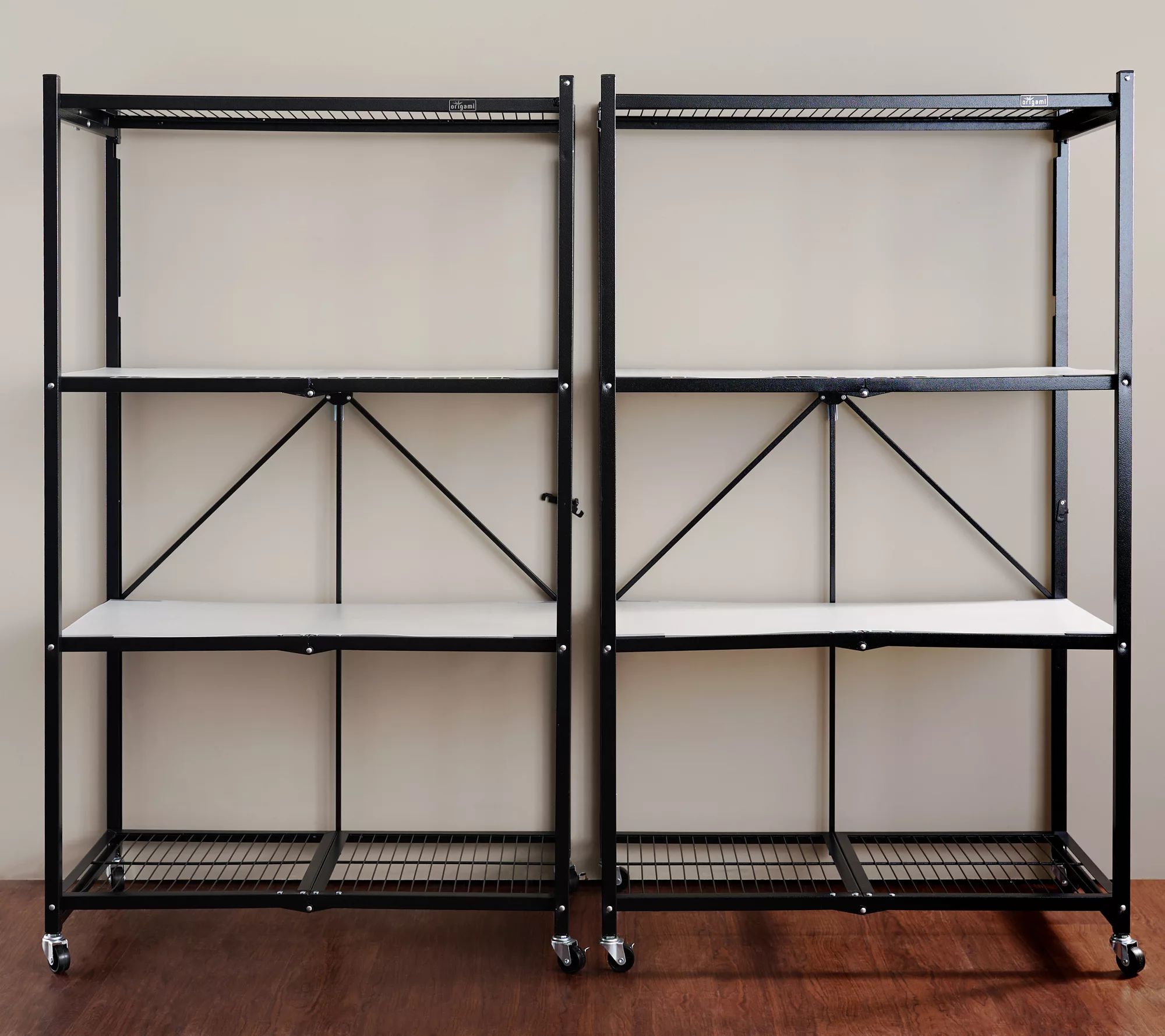 Pop-It Set of 2 Heavy Duty 4-Tier Racks with 4 Liners - QVC.com | QVC