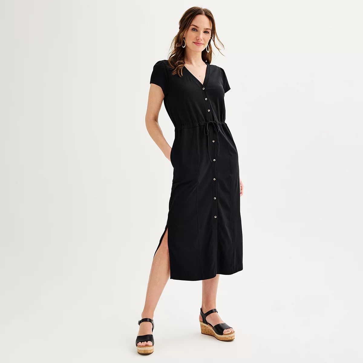 Women's Sonoma Goods For Life® Short Sleeve Knit Midi Dress | Kohl's