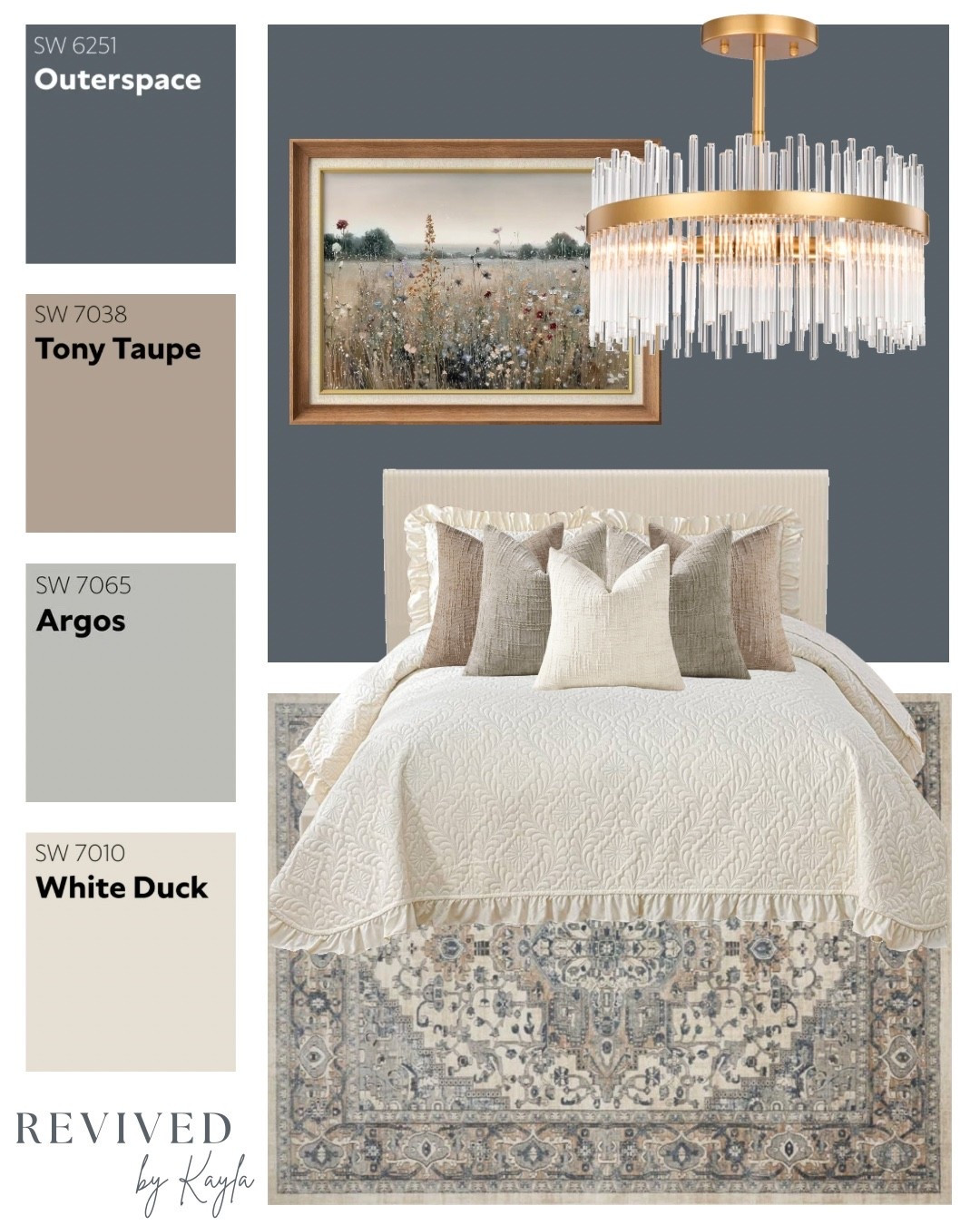 Blue, taupe, and cream bedroom design mood board 💙✨

#bedroom #bedroomdecor #bedroomdesign #homedecor #homedesign #homeinspo #paintcolors #sherwinwilliams #bluedecor #modern #glam #calm #decor #Wayfair #Amazon 

#LTKHome